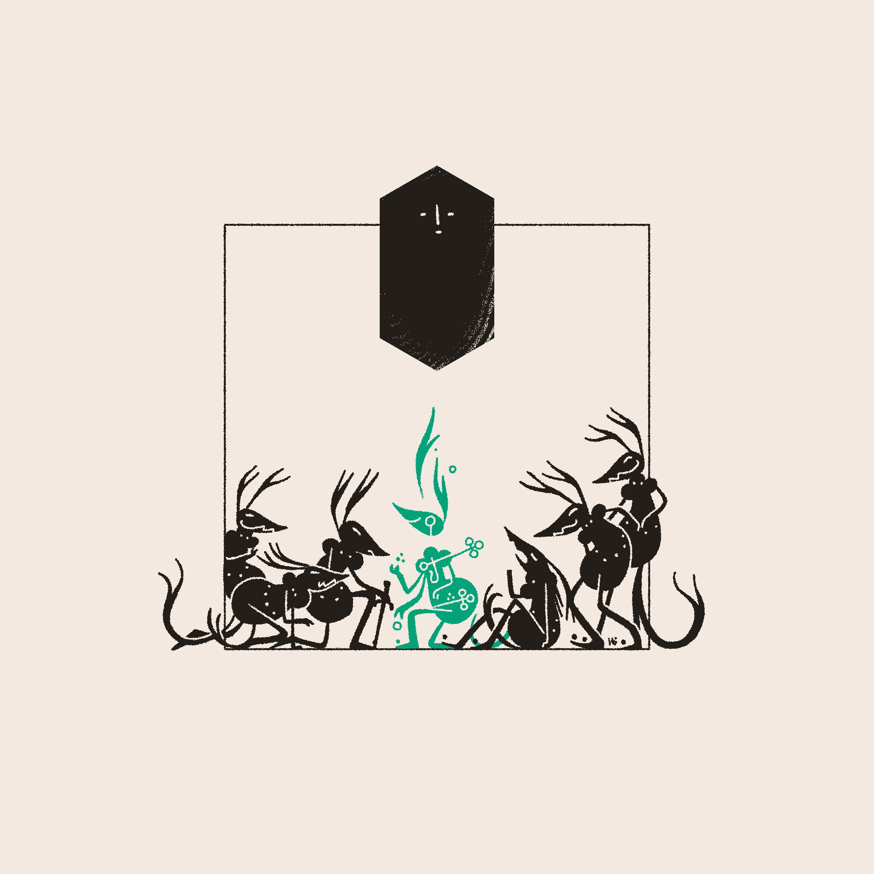 A seventh goblin joins the crowd to look in awe at the once dead goblin getting up, now a bright green instead of inky shadow. The Vessel continues to grow out of the frame, perhaps ominously, and only the handless goblin seems to realize it.
