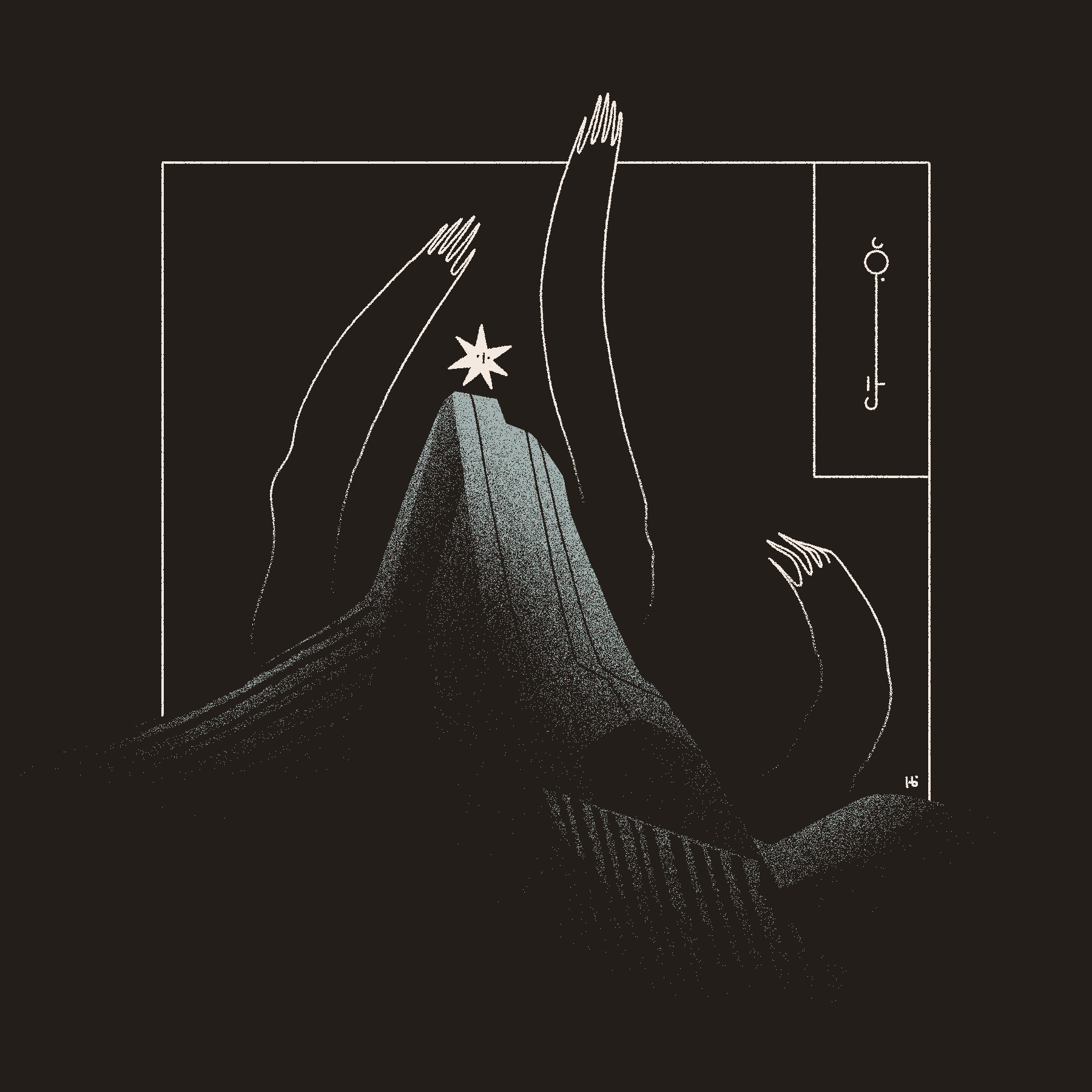 A mountain-like Losī reaches upward with three large, incorporeal arms. The word 'reach' can be seen in the corner, written in Wormrōte.